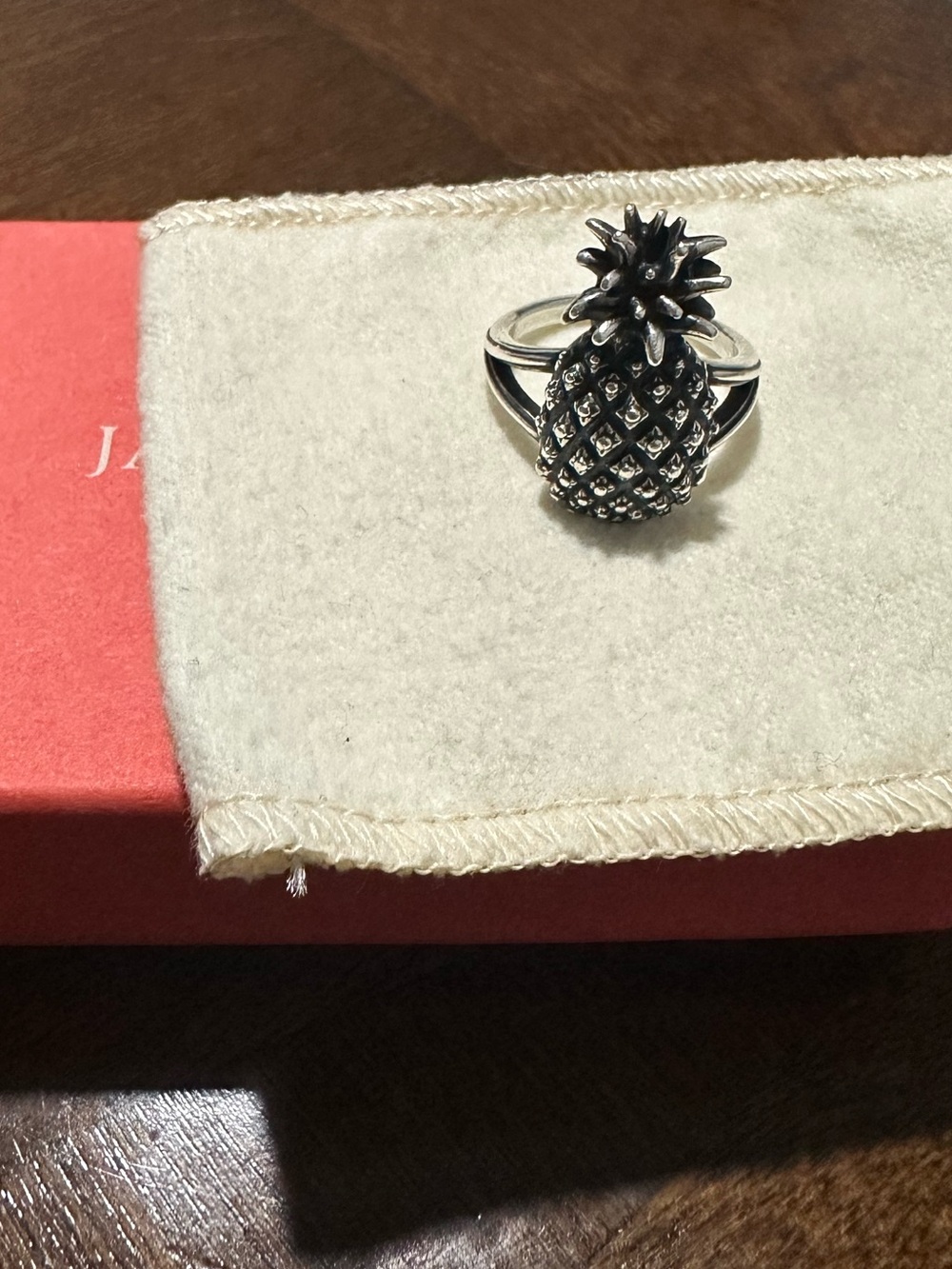 James Avery Silver Pineapple Ring with Textured Detail